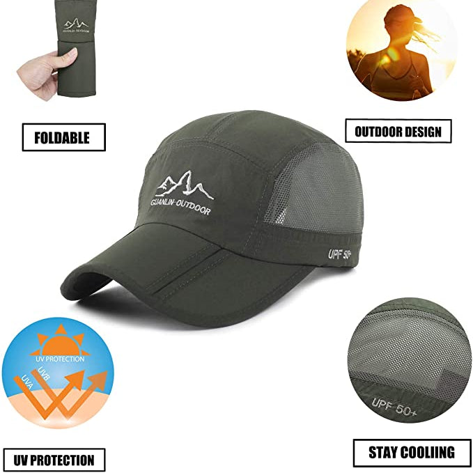 All Weather Hat - UV Protection, Waterproof, Collapsible - Omega Walk - CAP1-Army green