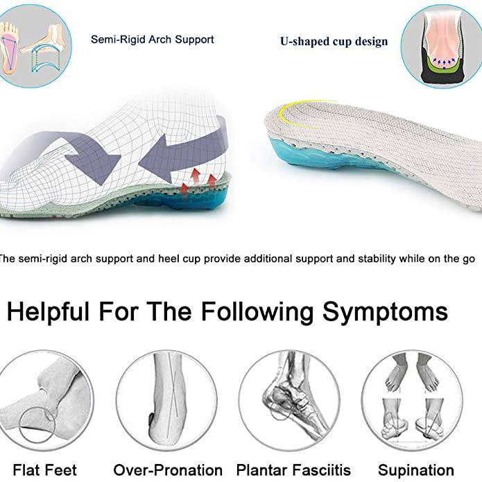 Silica Gel, High-Impact Spring Cushioning Shock Absorption Insoles - Omega Walk - XD-414-SMALL