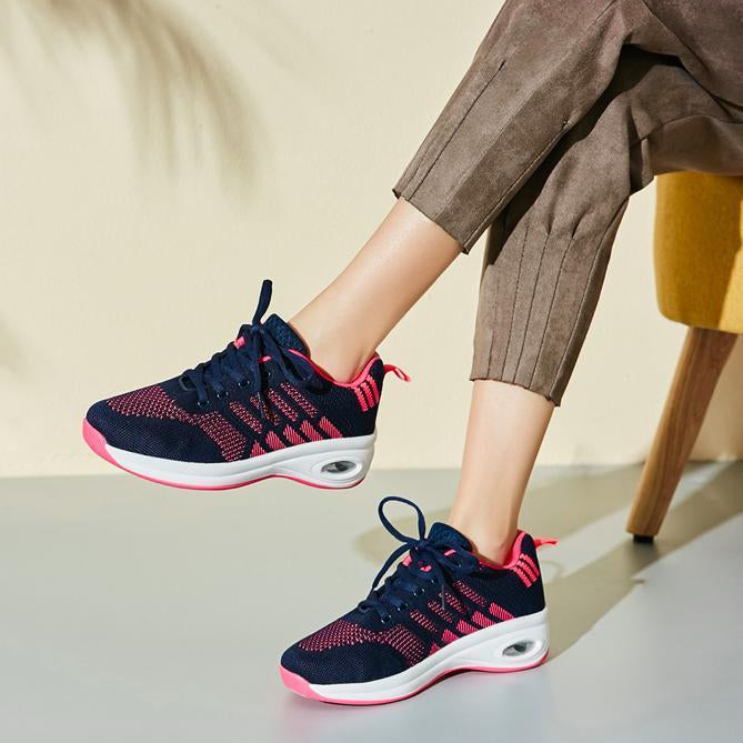 Women's Comfortable Platform Walking Sneakers - Omega Walk - M135-ROSE BLANK-35