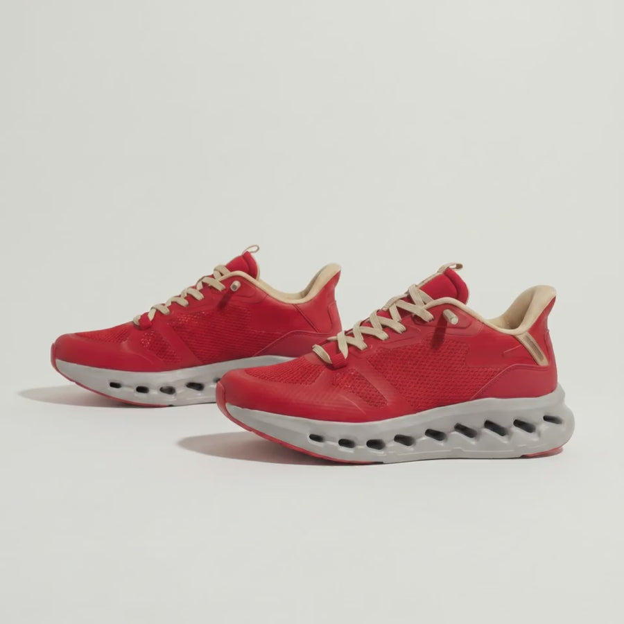 Lumis - Red - Women - 5.5 - Breathable slip on sneakers