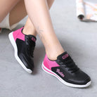 Breathable mesh shoes for women - Omega Walk - M172-Black-Rose-35