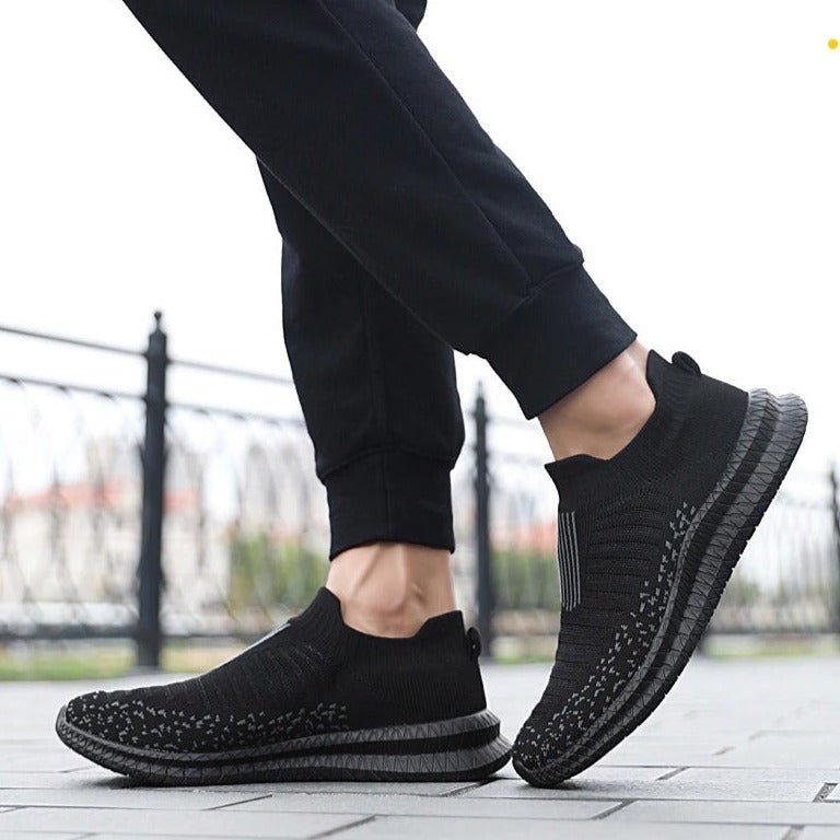 debromely Walking Shoes for Men Breathable Slip On Stripe Sloe
