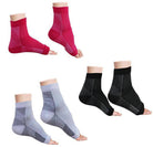 Compression Foot Sleeves - Open Toe Socks for Plantar Fasciitis and Arch Pain - Omega Walk - Angel S black