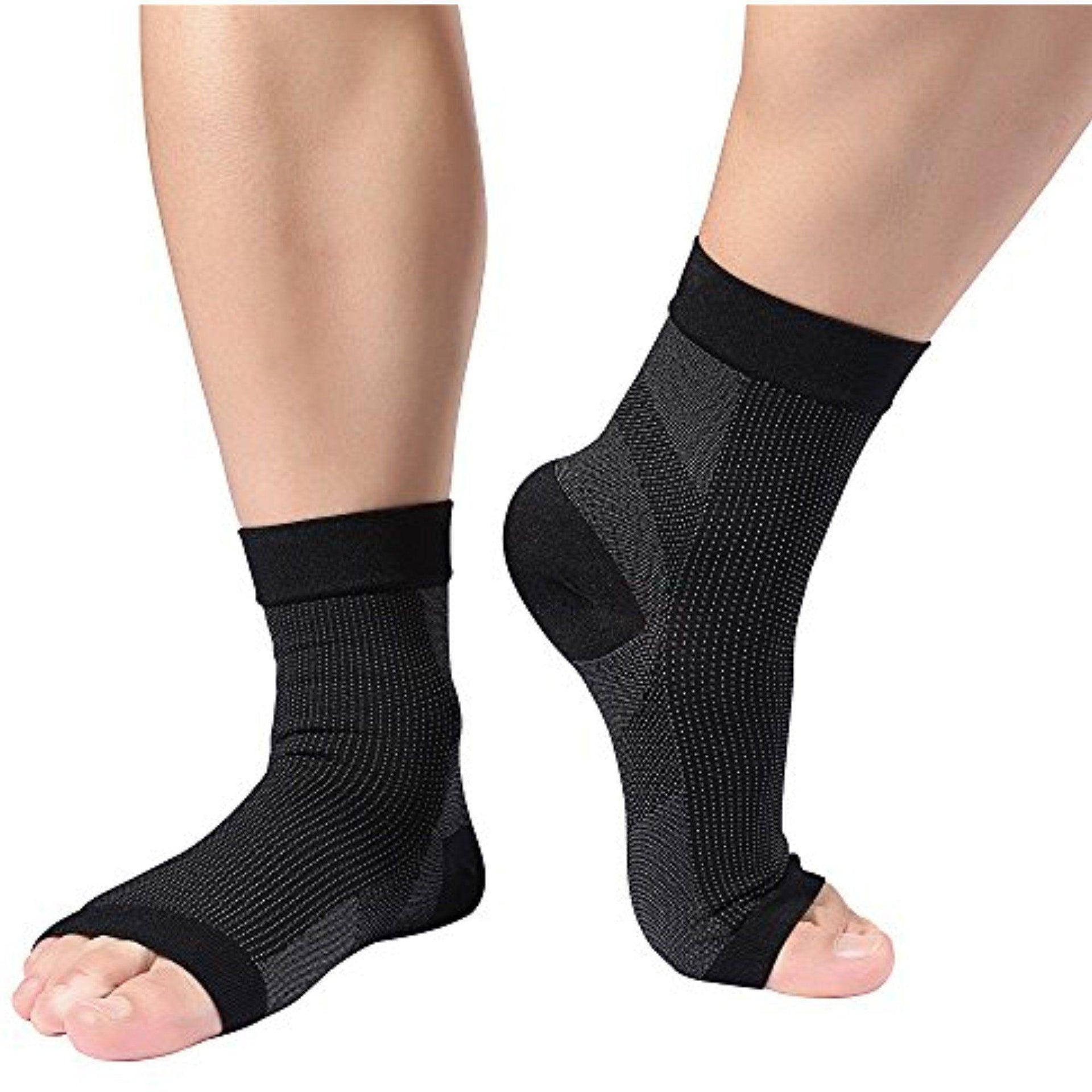 Compression Foot Sleeves - Open Toe Socks for Plantar Fasciitis and Ar ...