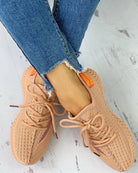 Net Surface Breathable Sneakers for Women - Omega Walk - M82-ORANGE-35