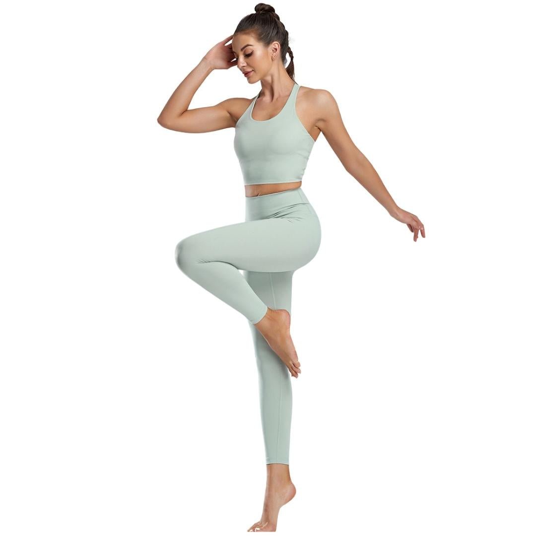 Trendy Women's Workout Clothing Set - Omega Walk - XY-Z1TZ-Glacier Blue-S