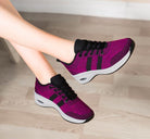 Women's Comfortable Platform Walking Sneakers - Omega Walk - M135-PURPLE BLACK-35